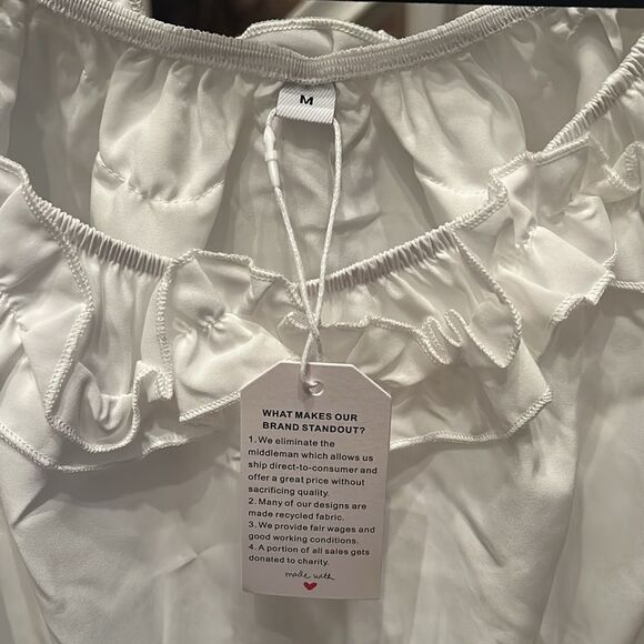 Elegant White Ruffle Blouse - Picture 2 of 2